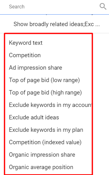 keyword planner